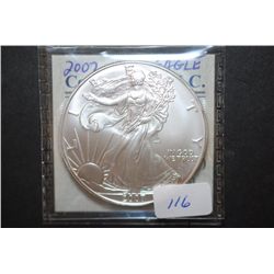 2007 US Silver American Eagle $1; 1 Oz. Fine Silver; EST. $40-60