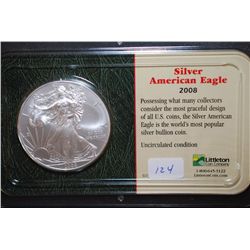 2008 US Silver American Eagle $1 In Blister Pack With History; 1 Oz. Fine Silve4r; EST. $40-60