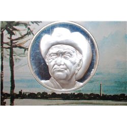 The L.B.J. Memorial Silver Medal In Display Case; 1 Oz. 999 Silver; EST. $40-60