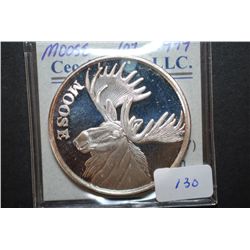 Silver Round "Moose"; 999 Fine Silver 1 Oz.; EST. $40-60