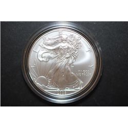 2008-W US Silver American Eagle $1 In Display Box With COA Included; 1 Oz. Fine Silver; UNC; EST. $6
