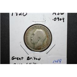 1920 Great Britain One Shilling Foreign Coin; .0909 ASW; EST. $5-10