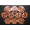 Image 2 : Copper Round "Buffalo Nickel Type & Frosty The Snowman Type"; .999 Fine Copper 1 Oz.; Lot of 10; EST