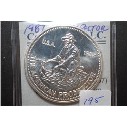 1987 Engelhard Silver Round "Prospector"; 999+ Fine Silver 1 Oz.; EST. $40-60