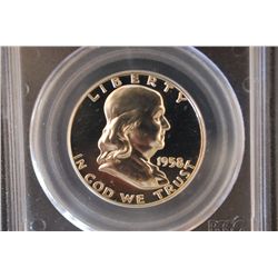 1958 US Ben Franklin Half Dollar; PCGS Graded PR66; EST. $40-60