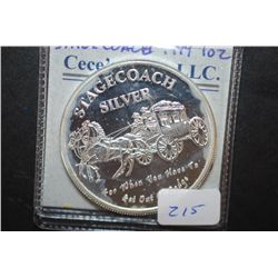 Stagecoach Silver Round; For When You Have To Get Out Of Dodge; .999 Fine Silver 1 Oz.; EST. $40-60
