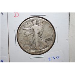 1943-D US Walking Liberty Half Dollar; EST. $15-20