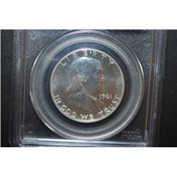 1961 US Ben Franklin Half Dollar; PCGS Graded PR65; EST. $25-30