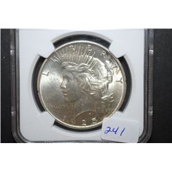 1925 US Peace $1; NGC Graded MS63; EST. $50-65