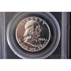 1962 US Ben Franklin Half Dollar; PCGS Graded PR66; EST. $25-30
