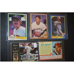 MLB Baseball Trading Card; Reggie Jackson New York Yankees, Frank Tanana Boston Red Sox, John Buzhar