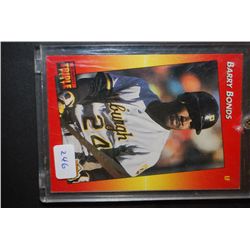 1992 MLB Barry Bonds Pittsburgh Pirates Baseball Trading Card In Display Case; EST. $5-10