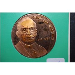 1969 Fulton County (Illinois) Historical Society Edgar Lee Masters Centennial Year Commemorative Coi