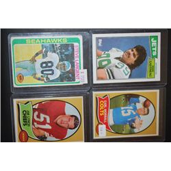 NFL Football Trading Card; Earl Morrall Colts, Steve Largent Seahawks, Jim Lynch Chiefs & Mark Gasti