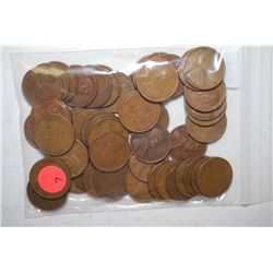 US Lincoln Wheat Back Penny; Various Dates & Conditions; Lot of 50; EST. $5-10