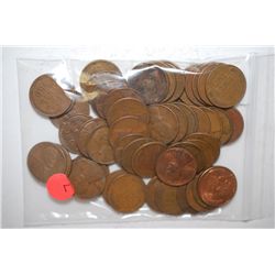 US Lincoln Wheat Back Penny; Various Dates & Conditions; Lot of 50; EST. $5-10