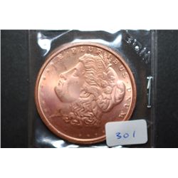 2011 Copper Round "Silver Morgan Type"; .999 Fine Copper 1 Oz.; EST. $3-6