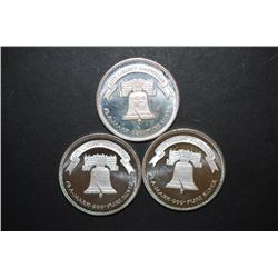 A-Mark Silver Round; 999 Pure Silver 1 Oz.; Lot of 3; EST. $150-200