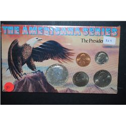 The Americana Series The Presidents Coin Set With History In Blister Pack; Kennedy Half, Lincoln Pen