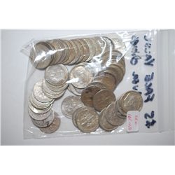 US Silver Dime $5 Face Value; Various Dates, Conditions & Mint Marks; Lot of 50; EST. $125-150