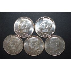 1965-1969 US Kennedy Half Dollar; Various Conditions; Lot of 5 Consecutive Years; EST. $40-50