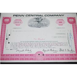 Penn Central Company Stock Certificate Dated 1971; EST. $5-10
