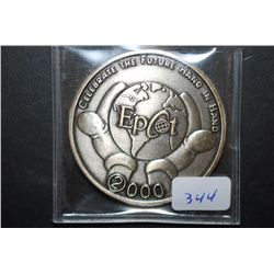 2000 Walt Disney World Epcot Collectible Token; Celebrate The Future Hand In Hand; EST. $5-10