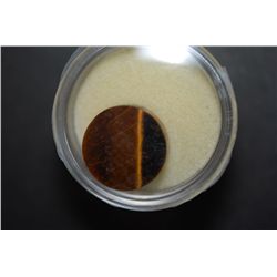 Round Disc-Shaped Tigers Eye-Like Gemstone; EST. $10-20