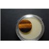 Image 2 : Round Disc-Shaped Tigers Eye-Like Gemstone; EST. $10-20