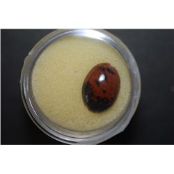 Oval-Shaped Brown Marbled Gemstone; EST. $10-20