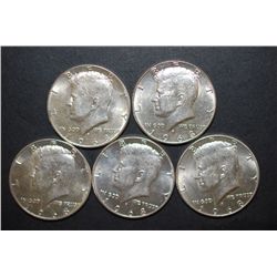1968 US Kennedy Half Dollar; Various Conditions; Lot of 5; EST. $40-50