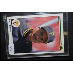 1990 MLB Barry Bonds Pittsburgh Pirates Baseball Trading Card In Display Case; EST. $5-10