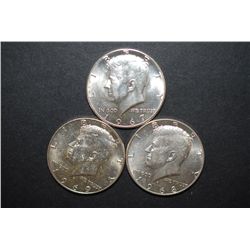 1967-1969 US Kennedy Half Dollar; Various Conditions; Lot of 3 Consecutive Years; EST. $20-30