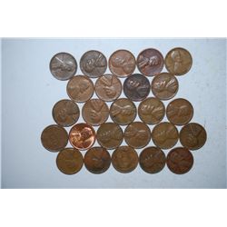 US Lincoln Wheat Back Penny; Various Dates & Conditions; Lot of 25; EST. $2-4