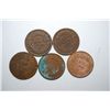 Image 2 : US Indian Head One Cent; Various Dates & Conditions; Lot of 5; EST. $5-10