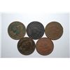 Image 1 : US Indian Head One Cent; Various Dates & Conditions; Lot of 5; EST. $5-10