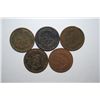 Image 2 : US Indian Head One Cent; Various Dates & Conditions; Lot of 5; EST. $5-10