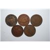 Image 1 : US Indian Head One Cent; Various Dates & Conditions; Lot of 5; EST. $5-10