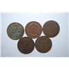 Image 2 : US Indian Head One Cent; Various Dates & Conditions; Lot of 5; EST. $5-10