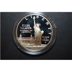 1986-S US Liberty Commemorative Ellis Island Silver $1 Proof In Velvet Box; .900 Silver .86 Oz.; EST