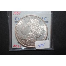 1887 US Silver Morgan $1; MS61; EST. $50-60