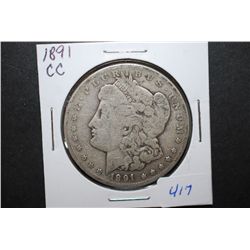 1891-CC US Silver Morgan $1; EST. $80-100