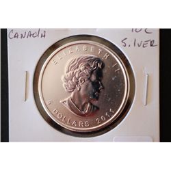 2011 Canada $5 "Maple Leaf" Silver Foreign Coin; 9999 Fine Silver 1 Oz.; EST. $40-50