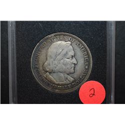 1893 US Columbian Commemorative Half Dollar In Display Holder; World's Columbian Exposition Chicago;