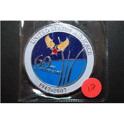 1947-2007 United States Air Force 60th Anniversary Military Challenge Coin; One Team One Mission; ES