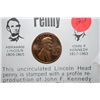 Image 2 : 1973 Lincoln Penny With Profile Of Kennedy Imprinted On Obv. With History; UNC; EST. $5-10