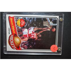 1969 NBA Moses Malone All-Star 1st Team Houston Rockets Basketball Trading Card In Display Case; EST