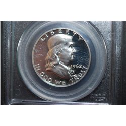 1962 US Ben Franklin Half Dollar; PCGS Graded PR66; EST. $30-40