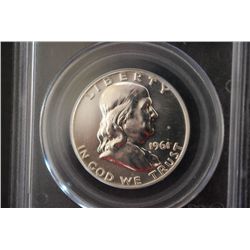 1961 US Ben Franklin Half Dollar; PCGS Graded PR65; EST. $25-40