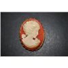 Image 1 : Cameo Brooch Pin With Pink Background; EST. $20-30